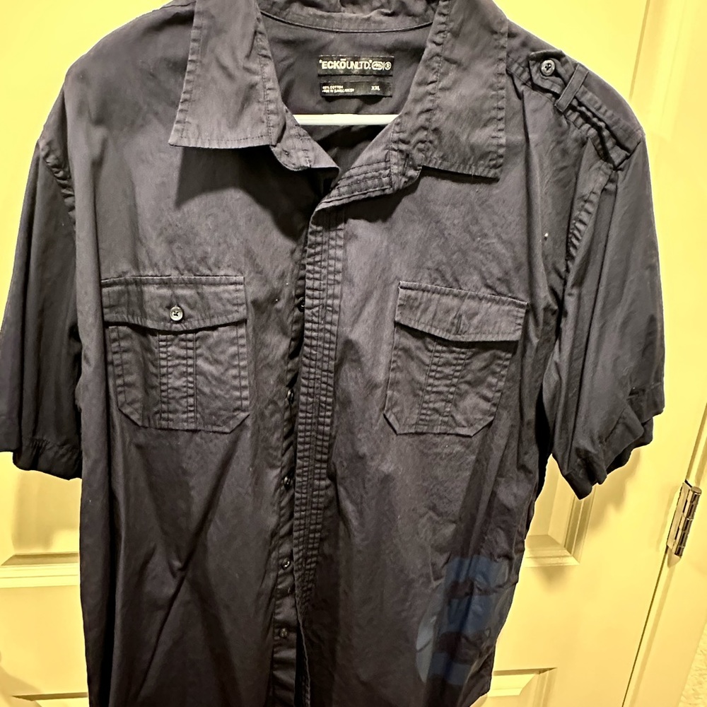 Black button down